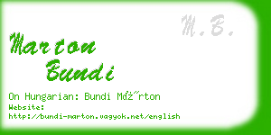 marton bundi business card